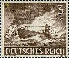 D,Dt.Reich Mi.Nr. 831 Heldengedenktag, U-Boot (3+2)