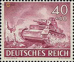 D,Dt.Reich Mi.Nr. 841 Heldengedenktag, Panzer (40+40)