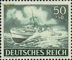 D,Dt.Reich Mi.Nr. 842 Heldengedenktag, Schnellboot S 14-17 (50+50)