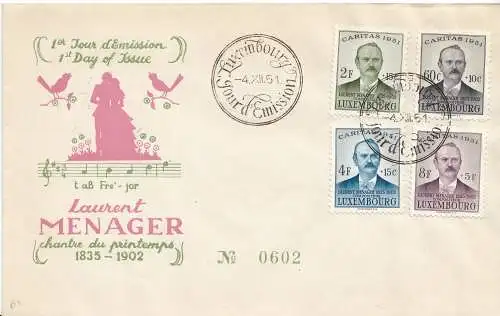 Luxemburg Mi.Nr. 484-87 Caritas 1951