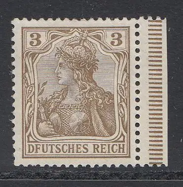 D,Dt.Reich Mi.Nr. 69I Germania, Germania Plattenfehler DFUTSCHES REICH