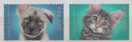 Norwegen Mi.Nr. 2008-2009 Haustiere: Eichhund, Waldkatze (2 Werte)