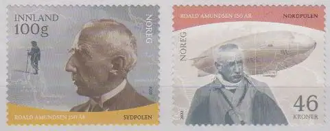 Norwegen Mi.Nr. 2066-2067, 150. Geburtstag Ronald Amundsen, skl. (2 Werte)