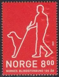 Norwegen Mi.Nr. 1699 Norweg.Blindengesellschaft, Mann mit Blindenhund (8,00)