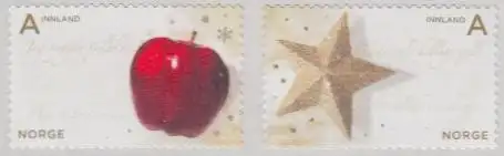 Norwegen Mi.Nr. 1704-05 Weihnachten, Apfel und Stern, skl. (2 Werte)