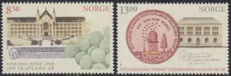 Norwegen Mi.Nr. 1734-35 Königl.Norweg.Wissenschaftsgesellschaft (2 Werte)
