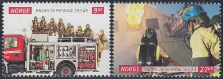Norwegen Mi.Nr. 1756-57 150Jahre Feuerwehr und Rettungsdienst (2 Werte)