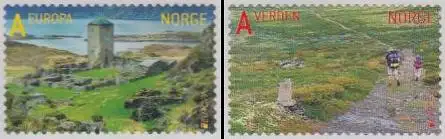 Norwegen Mi.Nr. 1783-84 Europa 12 Besuche, Pilgerweg z.Nidarosdom skl. (2 Werte)