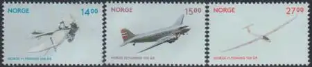 Norwegen Mi.Nr. 1785-87 Norweg.Luftfahrt (3 Werte)
