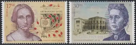 Norwegen Mi.Nr. 1823-24 Samilla Collett, Anna Rogstad, Frauenwahlrecht (2 Werte)
