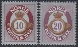 Norwegen Mi.Nr. 1831-32 Freim. Posthorn (2 Werte)