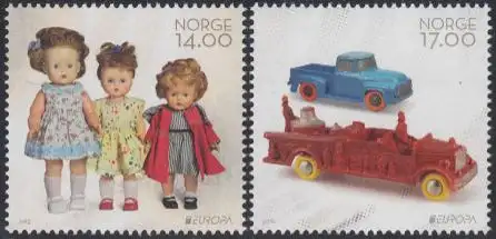 Norwegen Mi.Nr. 1884-85 Europa 15, Hist.Spielzeug, Puppen, Gummiautos (2 Werte)