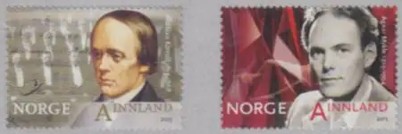 Norwegen Mi.Nr. 1890-91 Halfdan Kjerulf, Agnar Mykle, skl. (2 Werte)