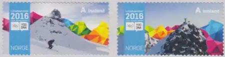 Norwegen Mi.Nr. 1901-02 Olympische Jugend-Winterspiele 2016, skl. (2 Werte)