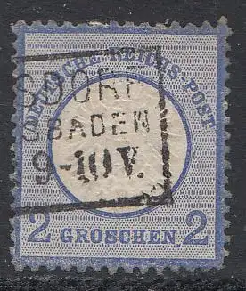 D,Dt.Reich Mi.Nr. 20 Adler mit großem Brustschild (2 Groschen)