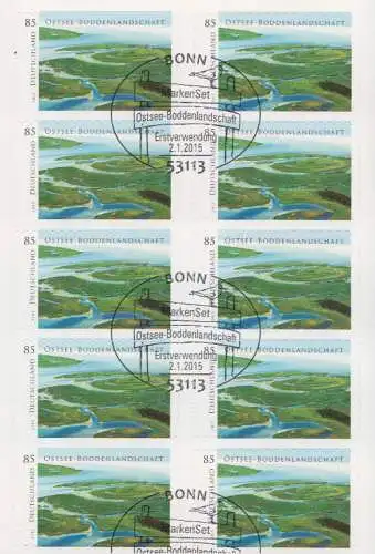 D,Bund Mi.Nr. Folienblatt 45 Ostsee Boddenlandschaft, skl. (m. 10x3131)