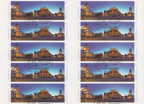 D,Bund Mi.Nr. Folienblatt 26 Panorama Gendarmenmarkt Berlin skl. (mit 102987-88)