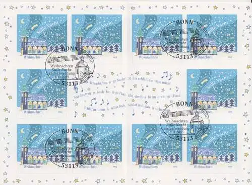 D,Bund Mi.Nr. MH 102 Weihnachten, Lied Stille Nacht, skl. (mit 10x 3186)