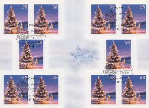 D,Bund Mi.Nr. MH 95 Winterstimmung, Weihnachtsbaum, skl. (mit 10xMiNr.3041)