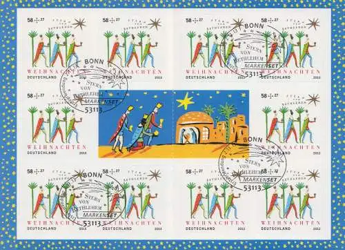 D,Bund Mi.Nr. MH 94 Weihnachten, Stern von Bethlehem, skl. (mit 10x 3040)