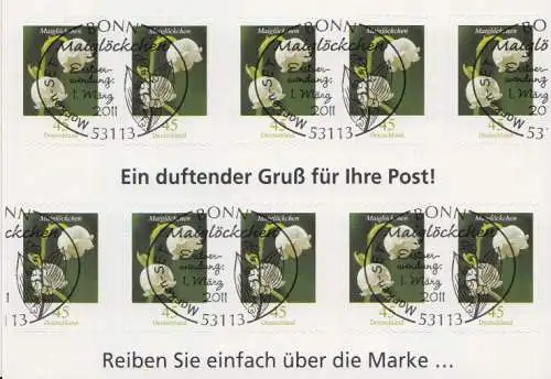 D,Bund Mi.Nr. Folienblatt 15 Freim. Blumen, Maiglöckchen, skl. (m.10x2851)
