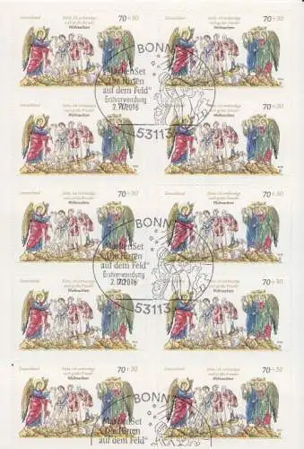 D,Bund MiNr. Folienblatt 60 Weihnachten Verkündigung Hirten, skl (mit 10x3268)