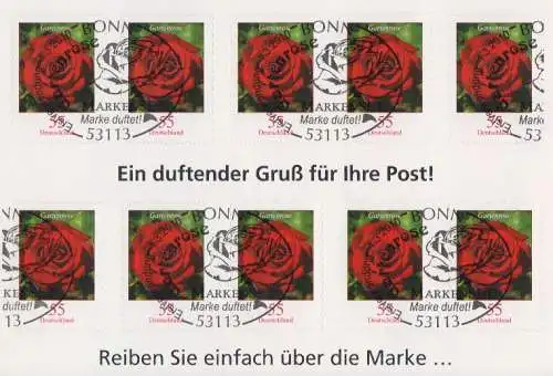 D,Bund Mi.Nr. Folienblatt 7, Freim. Blumen, Gartenrose, skl. (mit 10x 2675)
