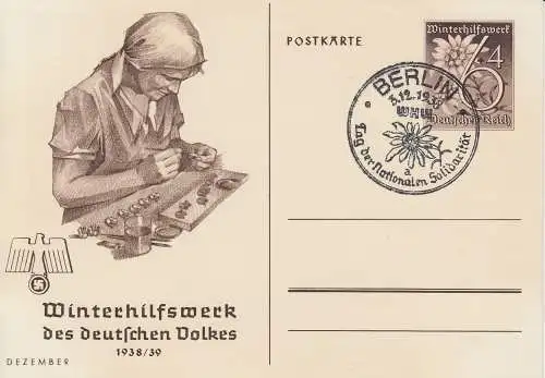 Dt. Reich Mi.Nr. P 274/03 Sonderpostkarte Winterhilswerk (Dezember) 