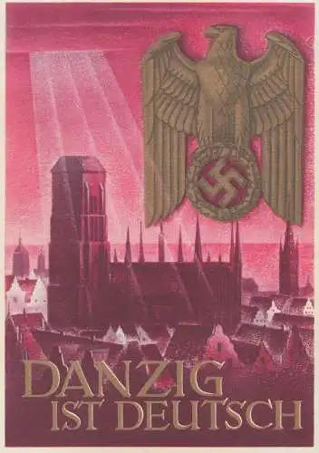 Dt. Reich Mi.Nr. P 287 Sonderpostkarte, Rückseite Ansicht von Danzig