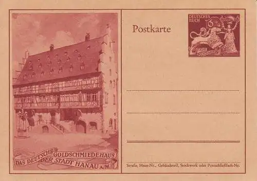 Dt. Reich Mi.Nr. P 293b Sonderpostkarte d. dt. Gesellschaft für Goldschmiedkunst