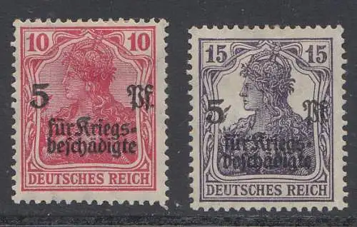 D,Dt.Reich Mi.Nr. 105-106, Kriegsgeschädigtenhilfe, Germania mit Aufdruck