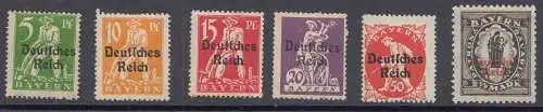 Deutsches Reich, aus Mi.Nr. 119-133 Bayernmarken mit Aufdruck Deutsches Reich