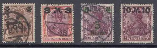 D,Dt.Reich Mi.Nr. 154-57, Germania mit neuem Wertaufdruck