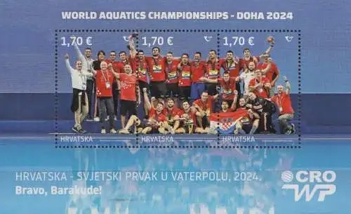 Kroatien Mi.Nr. (noch nicht im Michel) Wasserball Weltmeister 2024 (Block)
