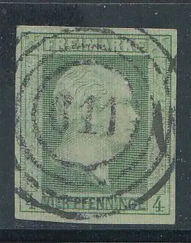 Preußen, Mi.Nr. 5a, König Friedrich-Wilhelm IV., gestempelt "611", geprüft