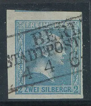 Preußen, Mi.Nr. 11, König Friedrich-Wilhelm IV., gestempelt, breitrandig