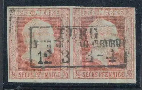 Preußen, Mi.Nr. 13a, König Friedrich-Wilhelm IV., Paar, geprüft
