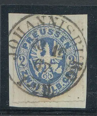 Preußen, Mi.Nr. 17a, Preußischer Adler im Oval, gestempelt "Johannisburg"