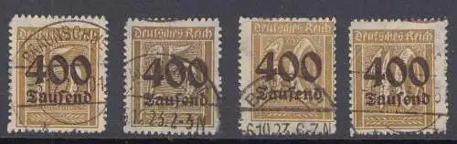 D,Dt.Reich Mi.Nr.297-300, Freimarken mit neuem Wertaufdruck