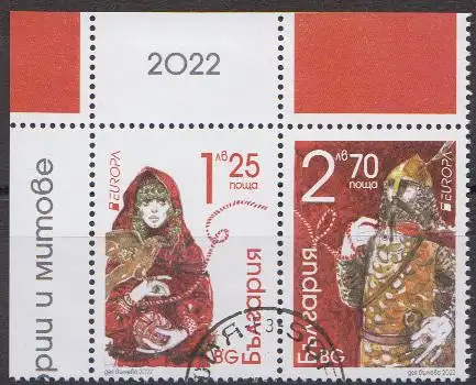 Bulgarien MiNr. 5595-5596 Europa 2022 Geschichten und Mythen (Zdr.)