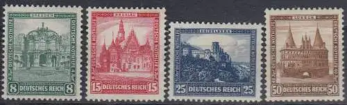 D,Dt.Reich Mi.Nr. 459-462 Deutsche Nothilfe, Bauwerke (4 Werte)