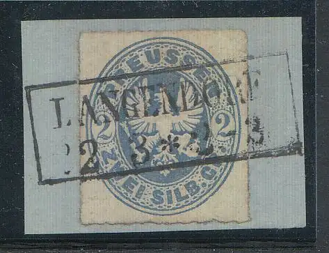 Preußen, Mi.Nr. 17a, Preußischer Adler im Oval, gestempelt "Langendorf"