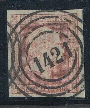 Preußen, Mi.Nr. 1, König Friedrich-Wilhelm IV., gestempelt "1421"