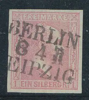 Preußen, Mi.Nr. 10, König Friedrich-Wilhelm IV., gestempelt "Berlin - Leipzig"