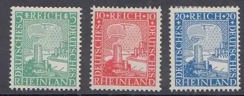 D,Dt.Reich Mi.Nr. 372-374, Rheinland 1000 Jahre deutsch