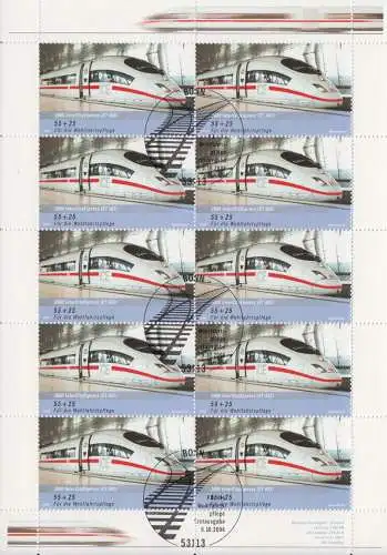 D,Bund Mi.Nr. Klbg.2561 Wohlfahrt 2006, Eisenbahn, ICE ET 403 (m.10x2561)