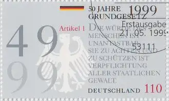 D,Bund Mi.Nr. 2050 50 J. Grundgesetz (110)