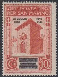 San Marino Mi.Nr. 272 Freim.Ausg.Faschismus Aufdr.28LUGLIO/1943/1642/F.R. (10)