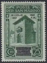 San Marino Mi.Nr. 274 Freim.Ausg.Faschismus Aufdr.28LUGLIO/1943/1642/F.R. (25)