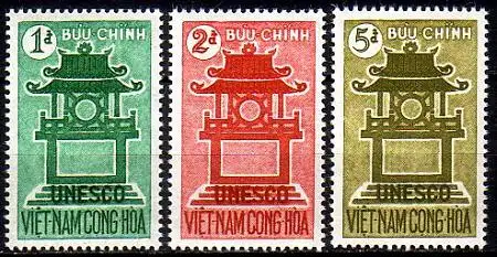 Süd-Vietnam Mi.Nr. 255-257 15 Jahre UNESCO (3 Werte)